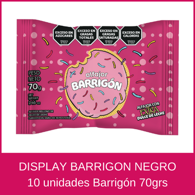 ALFAJOR BARRIGON PREMIUM NEGRO 70GRS DISPLAY X 10U