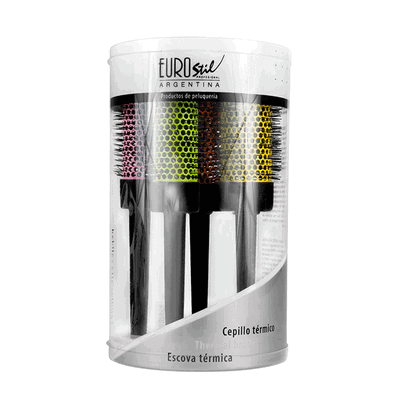 55110 - BOTE 4 CEPILLOS TERMICOS COLORES 30/36/42,5/52 mm