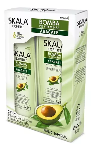 KIT BOMBA DE ABACATE SHAMP 325 ml + ACOND 325 ml