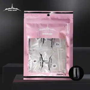 TIP CLEAR CUADRADA SOFT GEL BOLSA ROSA PARISNIGHT 500PCS PN20751-1