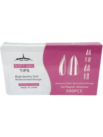 Tips press on soft Gel set almendra regular Corto 500u Paris Night