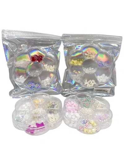 Decoración para uñas con organizador flor 