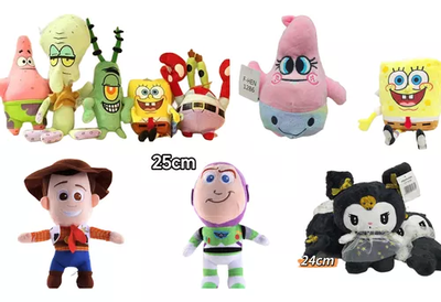 Peluches de personajes variados x6