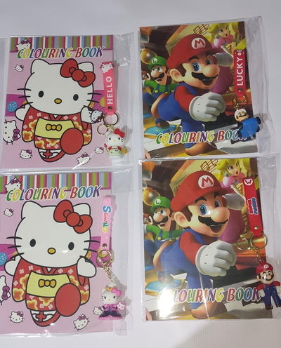 Combo 12 libritos para colear con sticker + 12 llaveros Premium