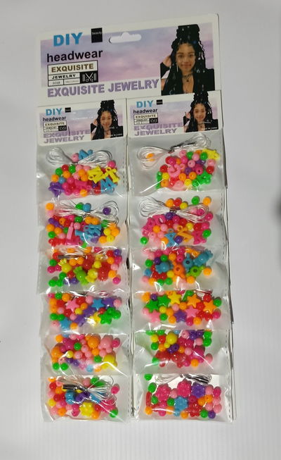 Blister x12 paquetitos para armar pulseras o para el cabello