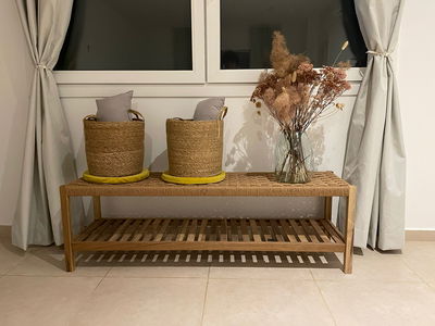 Pie de cama Citrino (Madera Petiribi+Hilo Kraft)
