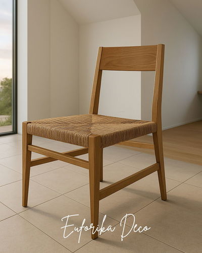 Silla Coral (Tejido en hilo  de cartón Kraft Cruz)