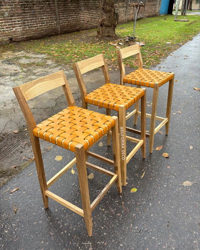 Banqueta Ambar (trenzada en cuero Antique)