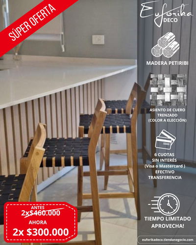 Promoción de Banquetas Ambar (cuero trenzado)