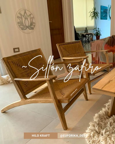 Sillón Zafiro (Madera Petiribi+hilo Kraft)
