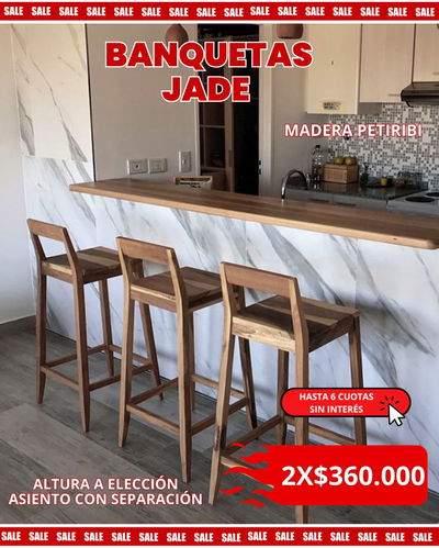 PROMOCION 2X1 BANQUETA JADE (Madera Petiribi) 