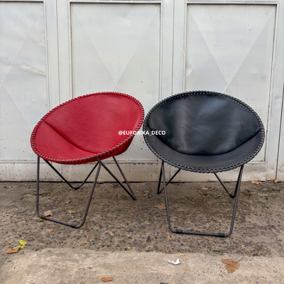 Sillón Honguito (Hierro+Cuero vacuno)