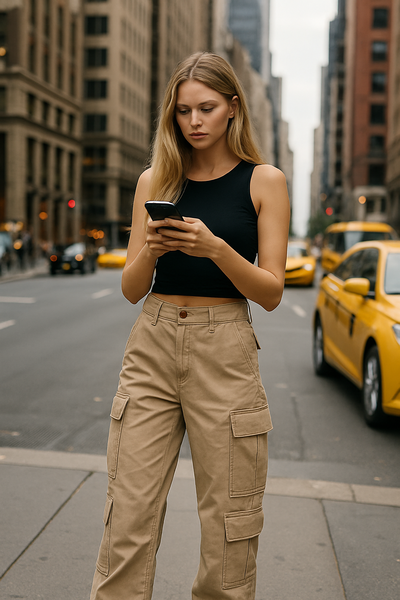 JEANS CARGO MUJER