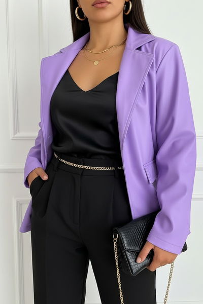 Blazer Ecocuero Lila