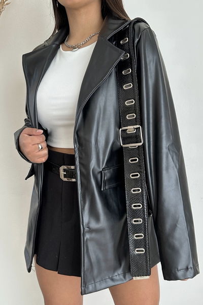 Blazer Ecocuero Negro