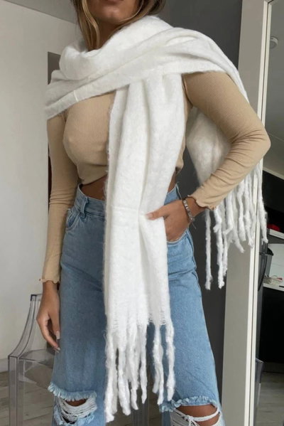 Bufandon Blanco Importado 