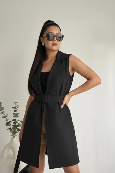 Maxi-Chaleco Roma Negro