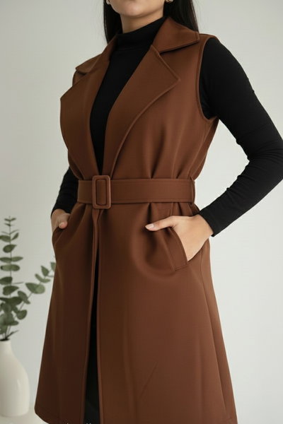 Maxi-Chaleco Roma Chocolate