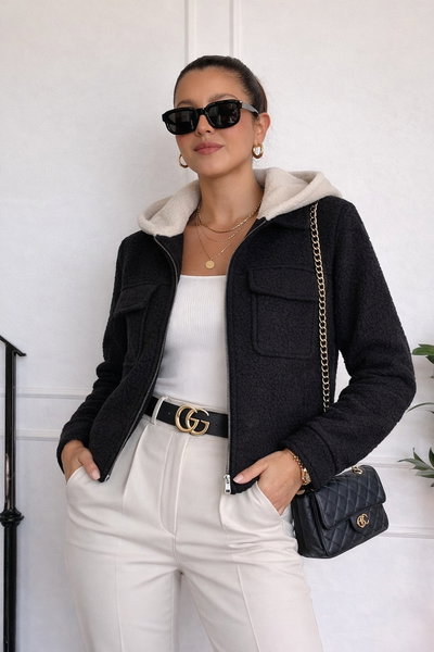 Campera Paño Bucle Negro