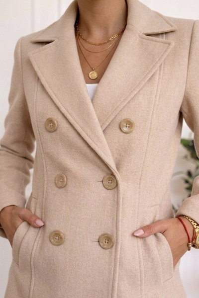 Tapado forrado Deisi Beige