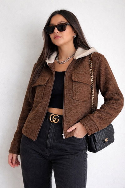 Campera Paño Bucle Marron