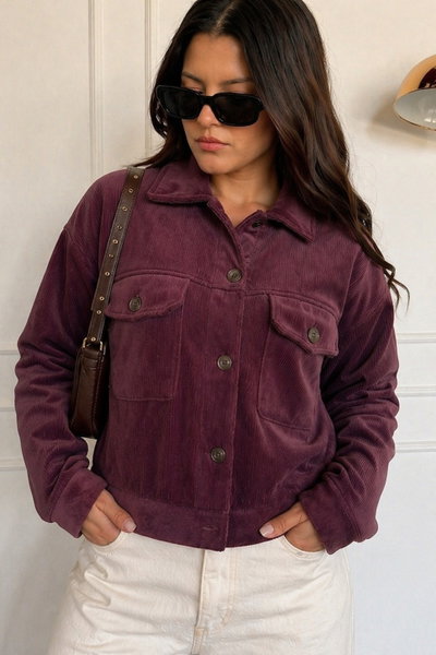 Campera Corderoy Celia Uva