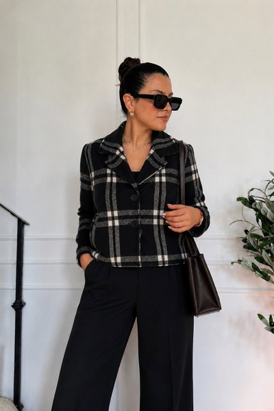 Blazer Cuadrillé de Paño