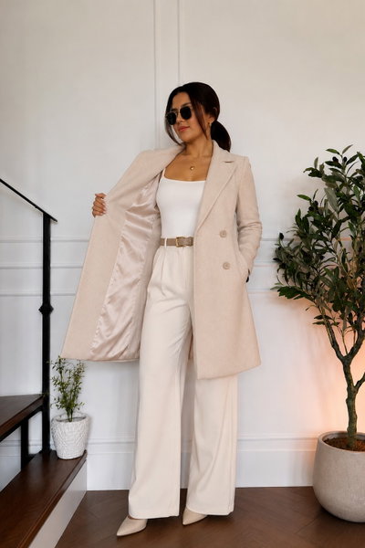 Tapado Forrado Ana Beige Claro 
