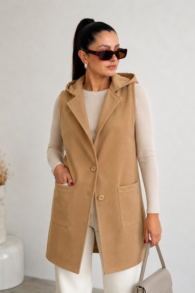 Chaleco Roma Paño Premium Camel 