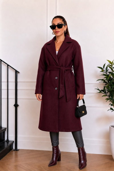 Saco Amelie Paño Premium con Lazo Bordo 
