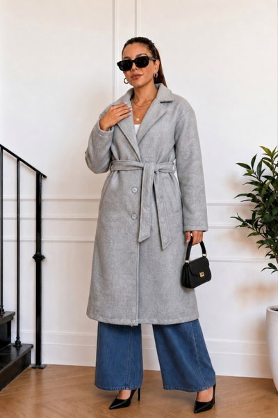 Saco Amelie Paño Premium con Lazo Gris 