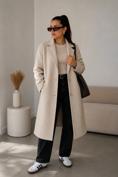 Tapado Larisa Paño Peludo Espigado Beige