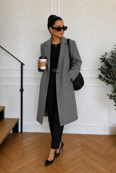 Saco Oversize Forrado Lili Gris 
