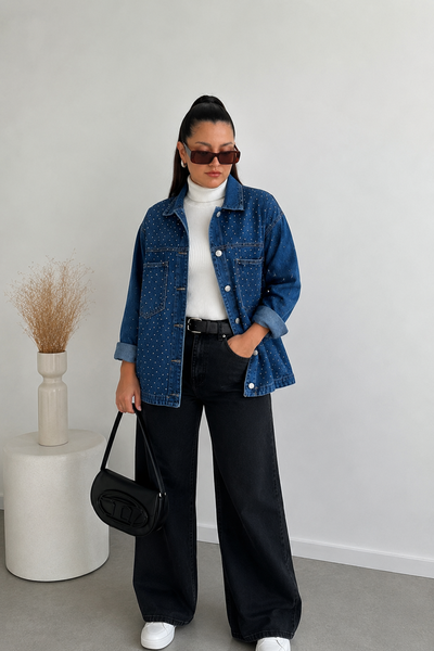 Camisaco Cazzu Brillo Azul
