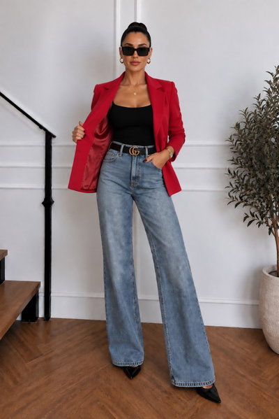 Blazer Ester Forrado Rojo