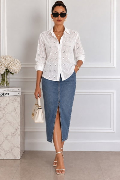 Camisa Tesa Broderie Blanco