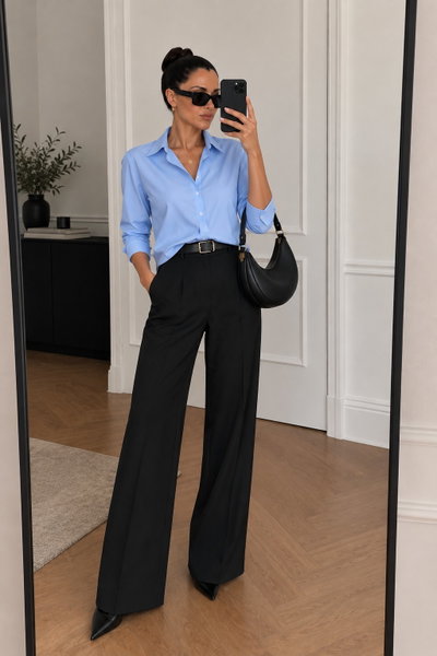 Camisa Poplin Lisa Celeste