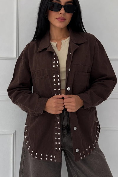 Camisaco Cazzu Tachas Chocolate