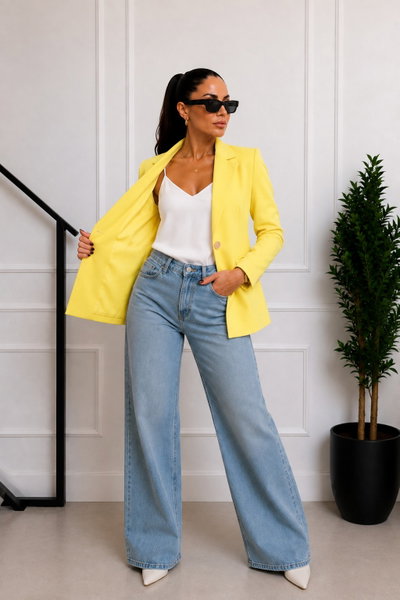 Blazer Diplomatic Forrado Amarillo