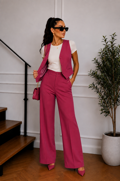 Conjunto Sastrero Crep Cherry