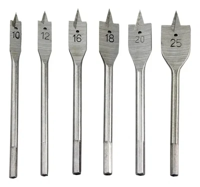 Set X6 Mechas Pala Paleta Para Madera 10 - 25 Mm Taladro