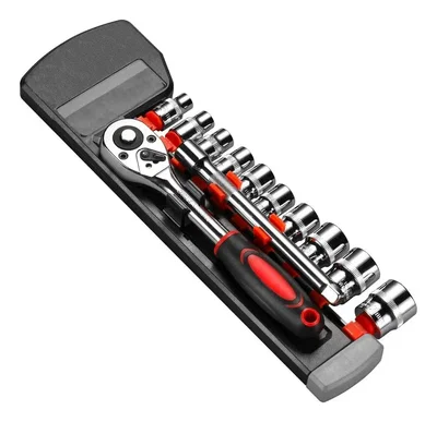 Juego Llave Crique 3/8 Tubos Hexagonal 12 Piezas