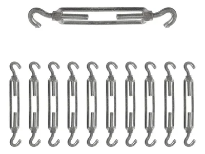 Tensor Cable Alambre X10 Unidades 16 A 22 Cm Doble Gancho M6