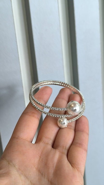 Pulsera/Brazalete Strass | Acero Blanco