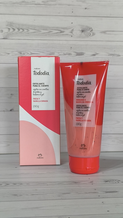 Exfoliante corporal Fresa y Vainilla dorada | Tododia 190gr