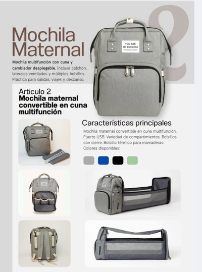 Mochila maternal con cuna