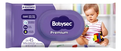 Toallitas Humedas Babysec Premium X 45un Con Tapa Plástica