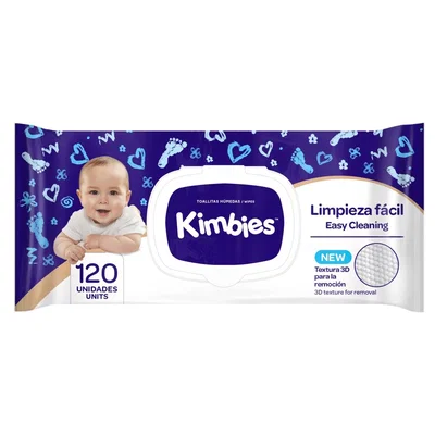 Toallitas húmedas Kimbies con tapa 120 unidades