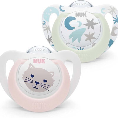 NUK CHUPETE STAR NENA SET X2 DIA Y NOCHE 0-6M