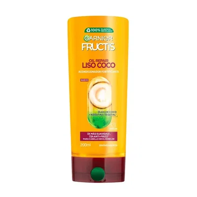 Shampoo-Acondicionador Fructis Liso Coco 200 Ml